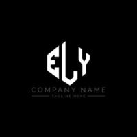 création de logo de lettre ely avec forme de polygone. création de logo en forme de polygone et de cube. modèle de logo vectoriel ely hexagone couleurs blanches et noires. monogramme ely, logo d'entreprise et immobilier.