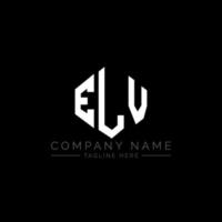 création de logo de lettre elv avec forme de polygone. création de logo en forme de polygone et de cube elv. modèle de logo vectoriel elv hexagone couleurs blanches et noires. monogramme elv, logo commercial et immobilier.