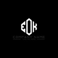 création de logo de lettre eok avec forme de polygone. création de logo en forme de polygone et de cube eok. modèle de logo vectoriel eok hexagone couleurs blanches et noires. monogramme eok, logo d'entreprise et immobilier.