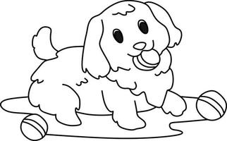 coloriage alphabets animal dessin animé chien vecteur