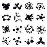 jeu d'icônes de molécule, style simple vecteur