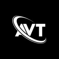 logo avt. lettre avt. création de logo de lettre avt. initiales avt logo lié avec cercle et logo monogramme majuscule. typographie avt pour la technologie, les affaires et la marque immobilière. vecteur