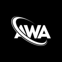 logo awa. awa lettre. création de logo de lettre awa. initiales logo awa liées avec un cercle et un logo monogramme majuscule. typographie awa pour la technologie, les affaires et la marque immobilière. vecteur