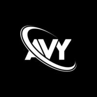 logo avy. une lettre avy. création de logo de lettre avy. initiales avy logo liées avec un cercle et un logo monogramme majuscule. typographie avy pour la technologie, les affaires et la marque immobilière. vecteur