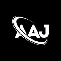 logo aj. aaj lettre. création de logo de lettre aaj. initiales logo aaj liées avec un cercle et un logo monogramme majuscule. typographie aaj pour la technologie, les affaires et la marque immobilière. vecteur