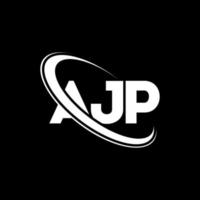 logo ajp. lettre ajp. création de logo de lettre ajp. initiales logo ajp liées par un cercle et un logo monogramme majuscule. typographie ajp pour la marque technologique, commerciale et immobilière. vecteur