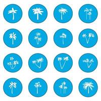 icône de palmier bleu vecteur