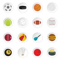 icônes de balles de sport définies dans un style plat