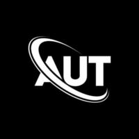 logo aut. lettre aut. création de logo de lettre aut. initiales aut logo lié avec cercle et logo monogramme majuscule. typographie aut pour la technologie, les affaires et la marque immobilière. vecteur