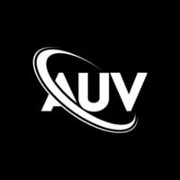 logo auv. lettre auv. création de logo de lettre auv. initiales auv logo lié avec cercle et logo monogramme majuscule. typographie auv pour la technologie, les affaires et la marque immobilière. vecteur