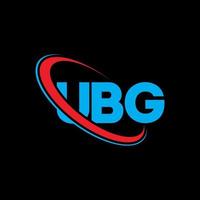 logo UBG. lettre ubg. création de logo de lettre ubg. initiales logo ubg liées avec un cercle et un logo monogramme majuscule. typographie ubg pour la technologie, les affaires et la marque immobilière. vecteur