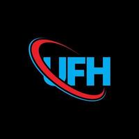 logo euh. euh lettre. création de logo de lettre ufh. initiales logo ufh liées avec un cercle et un logo monogramme majuscule. typographie ufh pour la technologie, les affaires et la marque immobilière. vecteur