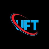 logo Uft. uft lettre. création de logo de lettre uft. initiales logo uft liées avec un cercle et un logo monogramme majuscule. typographie uft pour la technologie, les affaires et la marque immobilière. vecteur