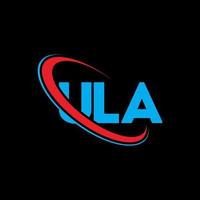 logo ULA. ula lettre. création de logo de lettre ula. initiales logo ula liées avec un cercle et un logo monogramme majuscule. typographie ula pour la technologie, les affaires et la marque immobilière. vecteur