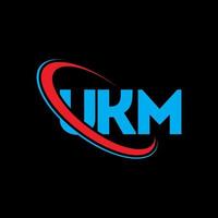 logo ukm. lettre ukm. création de logo de lettre ukm. initiales logo ukm liées par un cercle et un logo monogramme majuscule. typographie ukm pour la technologie, les affaires et la marque immobilière. vecteur