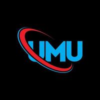 logo Umu. lettre umu. création de logo de lettre umu. initiales logo umu liées avec un cercle et un logo monogramme majuscule. typographie umu pour la technologie, les affaires et la marque immobilière. vecteur