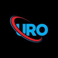 logo uro. lettre d'uro. création de logo de lettre uro. initiales logo uro lié avec cercle et logo monogramme majuscule. typographie uro pour la technologie, les affaires et la marque immobilière. vecteur