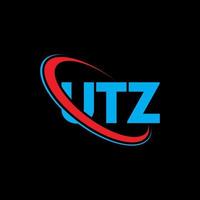 logo utz. lettre utz. création de logo de lettre utz. initiales logo utz liées avec un cercle et un logo monogramme majuscule. typographie utz pour la technologie, les affaires et la marque immobilière. vecteur