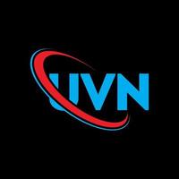 logo UVN. lettre uvn. création de logo de lettre uvn. initiales logo uvn liées avec un cercle et un logo monogramme majuscule. typographie uvn pour la technologie, les affaires et la marque immobilière. vecteur