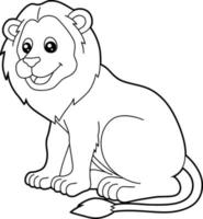 coloriage animal lion pour les enfants vecteur