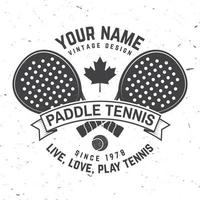 insigne, emblème ou signe de paddle-tennis. illustration vectorielle. vecteur