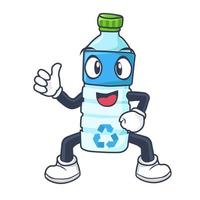 recycler l'illustration vectorielle de mascotte de bouteille en plastique vecteur