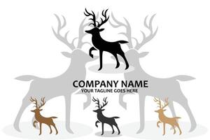 icône de vecteur de logo de cerf animal mammifère, vivant dans la forêt, illustration de conception