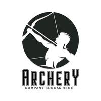 silhouette athena minerva avec logo royal archer vecteur