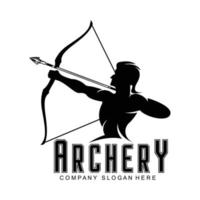 silhouette athena minerva avec logo royal archer vecteur