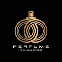 création de logo de bouteille de parfum de luxe, illustration pour cosmétiques, beauté, salon, produits d'entreprise, vecteur