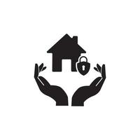 symbole de vecteur de logo de cadenas de sécurité à la maison et au site
