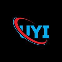 logo uyi. lettre uyi. création de logo de lettre uyi. initiales logo uyi liées avec un cercle et un logo monogramme majuscule. typographie uyi pour la technologie, les affaires et la marque immobilière. vecteur