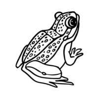 grenouille contour doodle illustration vectorielle. crapaud dans le style de gravure. page de coloriage pour les enfants. vecteur