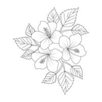 Page de coloriage pour enfants mignons de dessin de fleur de rose de Chine pour l'impression vecteur