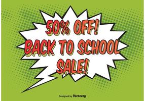 Comic Style School Sale Vecteur de fond