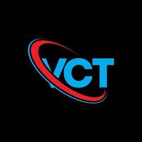 logo vct. lettre vct. création de logo de lettre vct. initiales logo vct liées avec un cercle et un logo monogramme majuscule. typographie vct pour la technologie, les affaires et la marque immobilière. vecteur