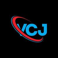 logo vcc. lettre vcj. création de logo de lettre vcj. initiales logo vcj liées avec un cercle et un logo monogramme majuscule. typographie vcj pour la technologie, les affaires et la marque immobilière. vecteur