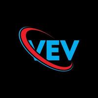 logo vv. ve lettre. création de logo de lettre ve. initiales logo vev liées avec un cercle et un logo monogramme majuscule. typographie vev pour la technologie, les affaires et la marque immobilière. vecteur