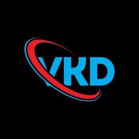 logo vkd. lettre vkd. création de logo de lettre vkd. initiales logo vkd liées avec un cercle et un logo monogramme majuscule. typographie vkd pour la technologie, les affaires et la marque immobilière. vecteur