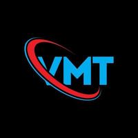 logo vmt. lettre vmt. création de logo de lettre vmt. initiales vmt logo liées avec un cercle et un logo monogramme majuscule. typographie vmt pour la technologie, les affaires et la marque immobilière. vecteur