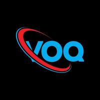 logo vq. lettre voq. création de logo de lettre voq. initiales logo voq liées avec un cercle et un logo monogramme majuscule. typographie voq pour la technologie, les affaires et la marque immobilière. vecteur