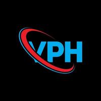 logo vph. lettre vph. création de logo de lettre vph. initiales logo vph liées avec un cercle et un logo monogramme majuscule. typographie vph pour la technologie, les affaires et la marque immobilière. vecteur