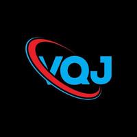 logo vqj. lettre vqj. création de logo de lettre vqj. initiales logo vqj liées avec un cercle et un logo monogramme majuscule. typographie vqj pour la technologie, les affaires et la marque immobilière. vecteur