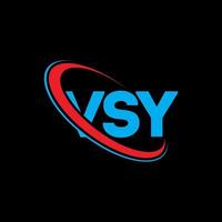 logo vsy. lettre vsy. création de logo de lettre vsy. initiales vsy logo liées avec un cercle et un logo monogramme majuscule. typographie vsy pour la technologie, les affaires et la marque immobilière. vecteur