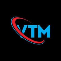 logo VTM. lettre vtm. création de logo de lettre vtm. initiales vtm logo lié avec cercle et logo monogramme majuscule. typographie vtm pour la technologie, les affaires et la marque immobilière. vecteur