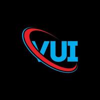 logo vui. lettre vui. création de logo de lettre vui. initiales logo vui liées avec un cercle et un logo monogramme majuscule. typographie vui pour la technologie, les affaires et la marque immobilière. vecteur