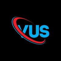 logo vus. vus lettre. création de logo de lettre vus. initiales logo vus liées avec un cercle et un logo monogramme majuscule. typographie vus pour la technologie, les affaires et la marque immobilière. vecteur