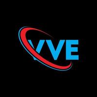 vve logo. vve lettre. création de logo de lettre vve. initiales vve logo lié avec cercle et logo monogramme majuscule. typographie vve pour la technologie, les affaires et la marque immobilière. vecteur
