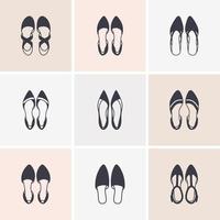 ensemble d'icônes de chaussures pour femmes. illustration vectorielle