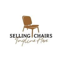 création de logo d'illustration de vente de meubles d'intérieur vecteur